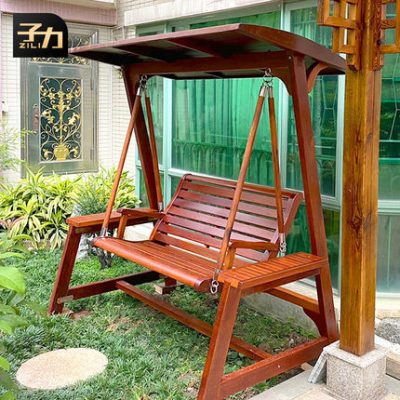 Zili rắn gỗ xích đu ngoài trời trà gỗ dứa lưới đôi ghế thư giãn treo ban công sân vườn sân vườn ghế bập bênh