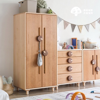 Lâu đài nấm Tủ quần áo trẻ em bằng gỗ rắn Tủ quần áo bé trai cô gái Tủ quần áo Phòng ngủ Phòng ngủ Tủ lưu trữ Nội thất phòng trẻ em