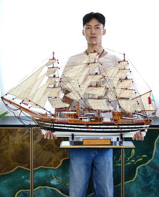 Gỗ rắn thuận buồm xuôi gió đồ trang trí phụ kiện nhà tân gia quà tặng tân gia phòng khách mô hình trang trí may mắn