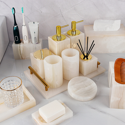 Vật tư phòng tắm bằng đá cẩm thạch trắng ngọc bích rửa chén bộ cao cấp ánh sáng sang trọng phòng tắm trang trí phòng tắm mẫu phòng tắm