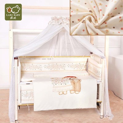 Bộ đồ giường trẻ em chính hãng Rabbi cặp vợ chồng gấu giường nhóm chăn bông trẻ em chăn ga gối giường bao quanh bộ đồ giường