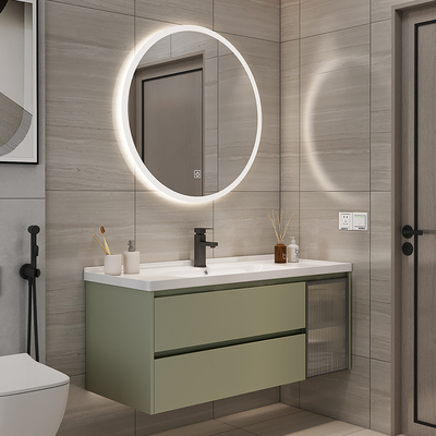 Hiện đại tối giản gỗ rắn phòng tắm tủ kết hợp phòng tắm bồn rửa mặt bồn rửa mặt phiến đá phiến gốm một bồn