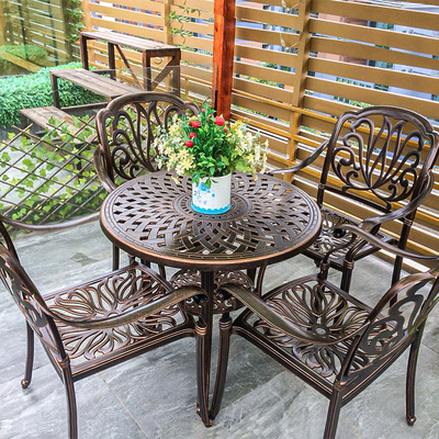 Bàn ghế ngoài trời sân vườn thư giãn kết hợp ngoài trời ban công ngoài trời sân vườn bàn ghế nhôm gang chống thấm nước bàn ghế nhỏ