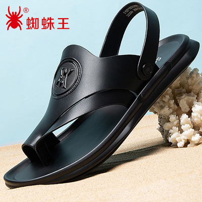 Spider King mùa hè da mềm đế đen thương hiệu nam dép xỏ ngón hai mang dép xỏ ngón đơn giản dép kẹp nam