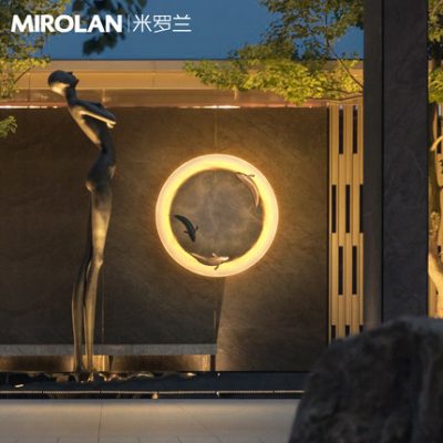 Miroland mới đèn sân vườn Trung Quốc đèn tường ngoài trời đèn tường ngoài lối đi Zen đèn trang trí biệt thự bóng đèn tường