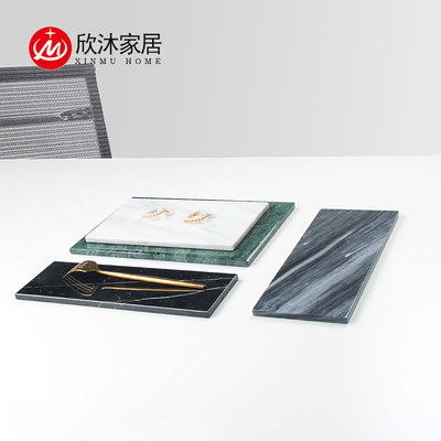 Bắc Âu dài khay đá cẩm thạch bánh sushi tây điểm bảng lưu trữ khách sạn phòng tắm đồ vệ sinh cá nhân khay lưu trữ đồ trang trí