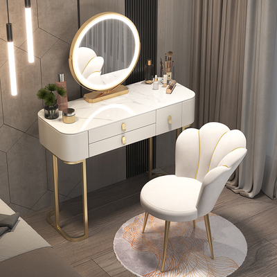Gỗ rắn chắc nhẹ bàn trang điểm đá phiến sang trọng bàn trang điểm cao cấp tủ đựng đồ phòng ngủ tối giản hiện đại tích hợp bàn trang điểm hộ gia đình nhỏ