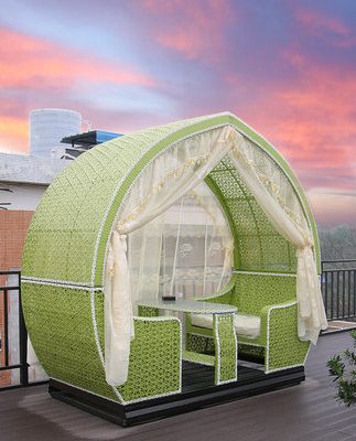 Ziqing xích đu ngoài trời mây nghệ thuật phong cách Trung Quốc trường thọ đào lớn bốn người điện bập bênh ghế thư giãn vườn trong nhà bóng râm ghế mây