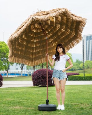 Mô phỏng ô rơm dù che nắng lớn ô che nắng ngoài trời ô gấp bãi biển ô dù sân vườn trang trí ô dù chống đỡ
