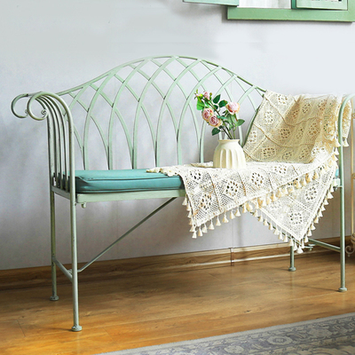 Ghế công viên ngoài trời sắt rèn Châu Âu Ghế băng đôi cổ điển sân trong ban công biệt thự sân vườn ghế thư giãn