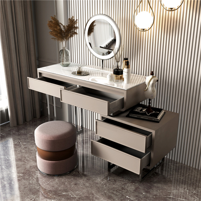 Bàn trang điểm tấm đá sang trọng nhẹ phòng ngủ net red ins gió bàn trang điểm hiện đại nhà thiết kế tối giản bàn trang điểm lưu trữ