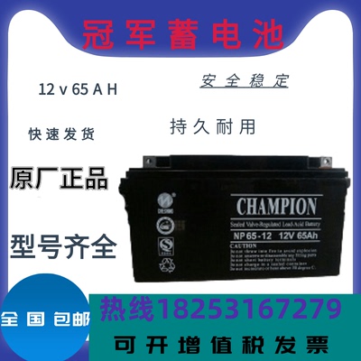 Pin vô địch 12V65AH NP65-12 DC màn hình thiết bị cơ điện cung cấp năng lượng Pin chuyên dụng năng lượng mặt trời