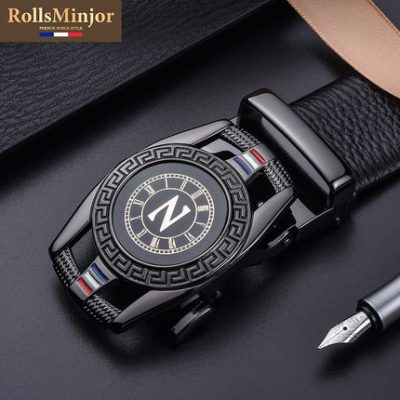 Thắt lưng nam Rolls MG thắt lưng tự động da bò trẻ trung kinh doanh thắt lưng quần nam thắt lưng hợp thời trang đích thực