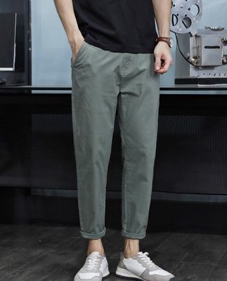 Mùa hè 2022 phần mỏng ống rộng thẳng xu hướng retro quần nam xu hướng quần chín điểm quần cotton quần nam 9 điểm