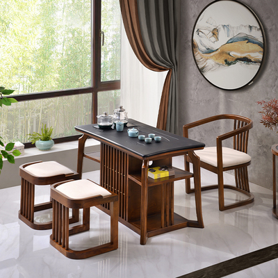 Bàn trà ban công kết hợp ghế gỗ ban công gia dụng gỗ nhỏ Bàn trà nhỏ kiểu Trung Quốc bàn trà nhỏ