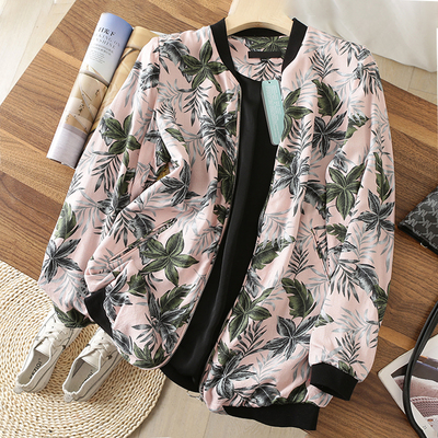 Hàng Fabian-tan mang đầy hơi thở của mùa xuân nữ cổ đứng in hình cây dừa dáng dài áo khoác dạ