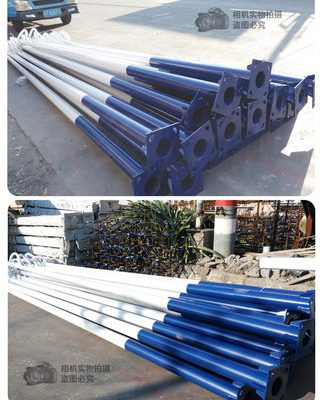 Cột đèn đường 5 mét 6 mét 7 mét đơn và đôi tay cột đèn led sân vận động vuông chia cột thẳng năng lượng mặt trời cột đèn đường