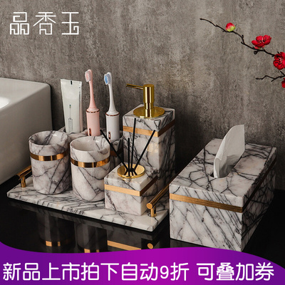 Khay rửa phòng tắm bằng đá cẩm thạch cao cấp ánh sáng sang trọng Chậu rửa phòng tắm khách sạn vật tư trang trí phòng mẫu