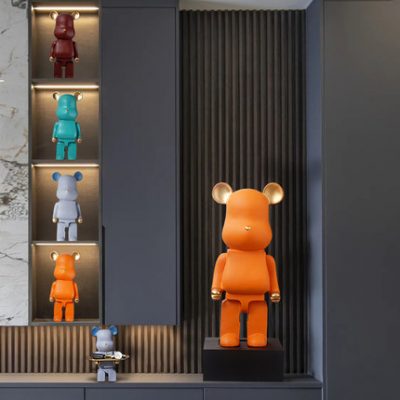 Bạo lực gấu phòng khách hạ cánh lớn lưới trang trí màu đỏ ánh sáng sang trọng trang trí nhẹ nhàng trang trí nhà sofa tủ TV bên cạnh sân ga