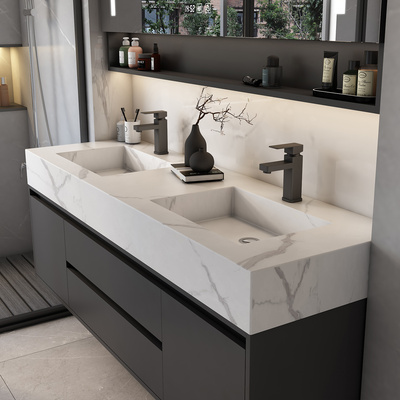 Slate tích hợp chậu rửa tủ kết hợp phòng tắm thông minh hiện đại tối giản chậu rửa chậu rửa tủ phòng tắm