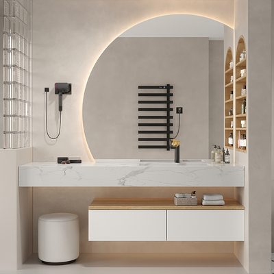 Hiện đại tối giản đá phiến một chậu tủ phòng tắm kết hợp chậu rửa bằng gỗ nguyên khối chậu rửa phòng tắm chậu rửa tùy chỉnh