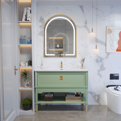 Tủ phòng tắm sang trọng bằng gỗ sáng màu kết hợp đá phiến của Mỹ một chậu rửa phòng tắm chậu rửa chậu rửa chậu rửa