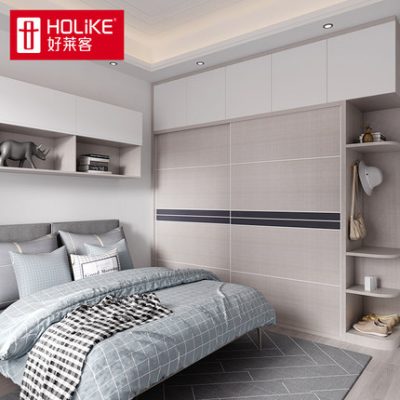 Hollywood Whole House Nội thất tùy chỉnh Tổng thể Tủ quần áo Phòng ngủ Phòng ngủ Cửa trượt Tủ quần áo đơn giản hiện đại