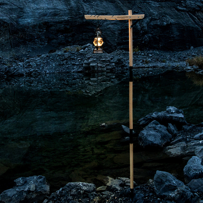 Đèn chiếu sáng gỗ sồi Hanfor xếp kho lưu trữ ngoài trời đèn cắm trại ngoài trời cột đèn cắm trại di động cột đèn gỗ sồi