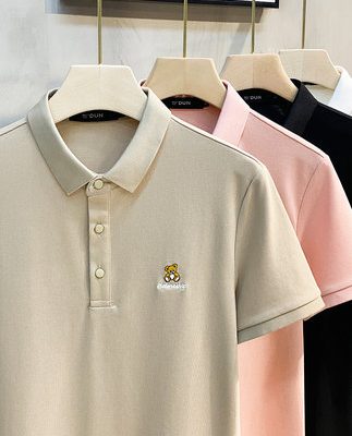Đơn giản gấu thêu ve áo đẹp trai cao cấp Áo thun Polo nam xu hướng thủy triều thương hiệu mùa hè áo thun nam tay ngắn