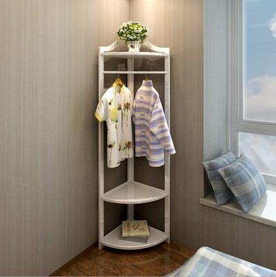 Giá áo phòng ngủ giá treo gỗ cứng đơn giản góc đơn giản giá treo quần áo dây buộc thiết bị boong cá tính nhà