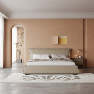 Jane Dream Nội thất tối giản kiểu Ý giường da baxter tối giản hiện đại ánh sáng sang trọng phòng ngủ nhà thiết kế phòng ngủ giường đôi giường cưới