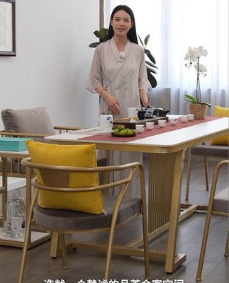 Bàn trà đá phiến sang trọng nhẹ bàn trà văn phòng nhà phòng khách bàn trà ban công trà đơn giản hiện đại mới bàn ghế trung quốc kết hợp bàn ghế