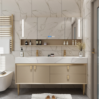 Tủ phòng tắm bằng đá phiến sang trọng nhẹ đơn giản hiện đại chậu rửa đôi chậu rửa chậu rửa tủ phòng tắm kết hợp tủ