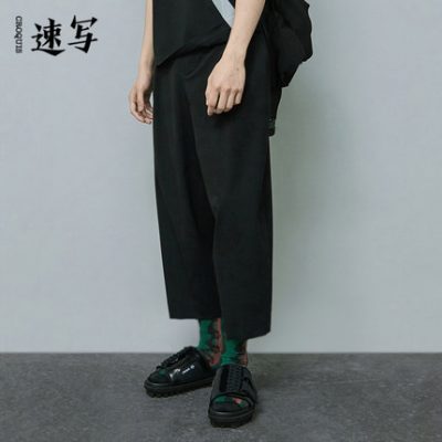 Phác thảo nam mùa xuân Dép da xu hướng Dép thường Dép đế dày Đường phố Thời trang Hip Hop Phù hợp tốt Cá tính Thương hiệu hợp thời trang