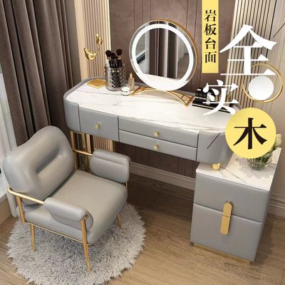 Nhẹ sang trọng cao cấp tủ quần áo gỗ nguyên khối phòng ngủ hiện đại tối giản bàn trang điểm bàn trang điểm gương tích hợp tủ lưu trữ