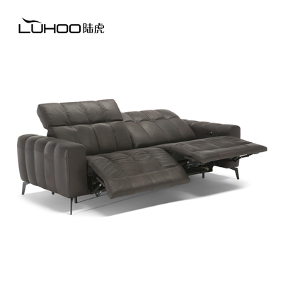 Phòng khách tối giản kiểu Ý sofa da điện đồ nội thất tối giản hiện đại căn hộ nhỏ ghế sofa chức năng thẳng hàng cho 3 người