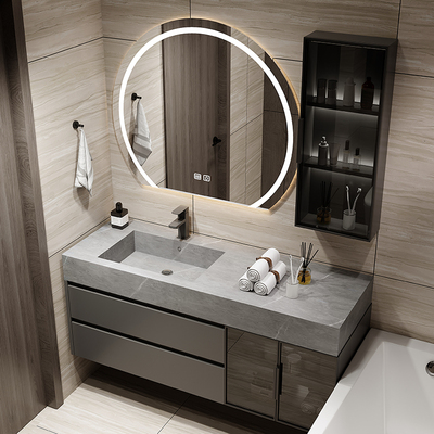 Phòng tắm sang trọng nhẹ tủ phòng tắm một chậu hiện đại phòng tắm tối giản chậu rửa chậu rửa chậu rửa kết hợp tủ