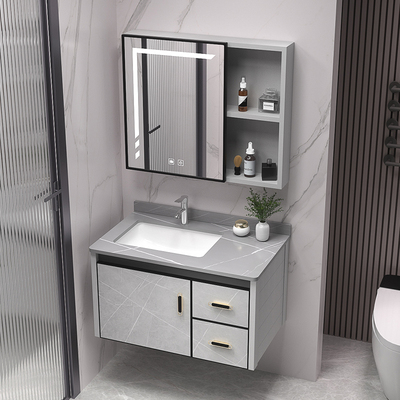 Phòng tắm kết hợp tủ phòng tắm nhôm dày tủ chậu rửa mặt chậu rửa nhà chậu rửa mặt gốm sứ bể bơi có ngăn kéo