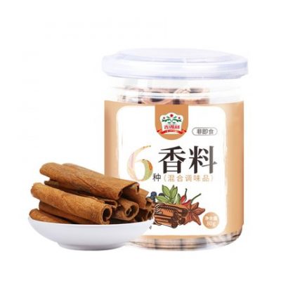 Gidley 6 loại gia vị 80g quế đóng hộp hoa hồi tro gai hạt nhục đậu khấu ớt khô lá thơm gói ướp Daquan