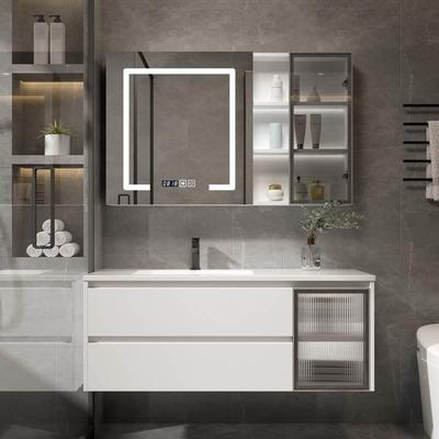 Tủ phòng tắm bằng đá phiến kết hợp hiện đại tối giản bằng gỗ nguyên khối chậu rửa tủ gốm tích hợp chậu rửa nhà vệ sinh