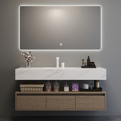 Slate tủ phòng tắm nhà vệ sinh thông minh bệ rửa tích hợp chậu rửa chậu rửa kết hợp tủ màu đỏ ròng 2021 new