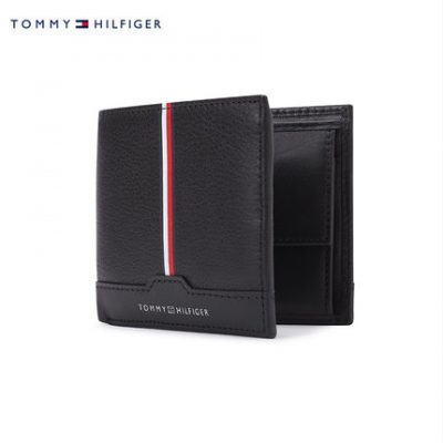 Tommy 22 mới cho mùa xuân và mùa hè nam công sở sọc vải nhiều thẻ quà tặng ví ngắn 08589