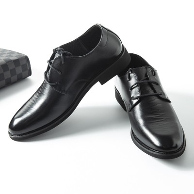 Haie tủ nam mùa xuân mới kinh doanh đi làm tất cả phù hợp với thanh niên giày da da bò màu đen giản dị giày đuôi đơn