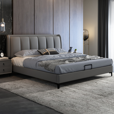 Ý tối giản ánh sáng sang trọng công nghệ giường vải căn hộ nhỏ phòng ngủ chính gói mềm giường cưới đơn giản giường vải tatami hiện đại