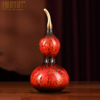 Bầu đồng may mắn đồ trang trí bằng đồng nguyên chất sơn mài thủ công mỹ nghệ nhà phòng khách hiên văn phòng trang trí tân gia sáng tạo