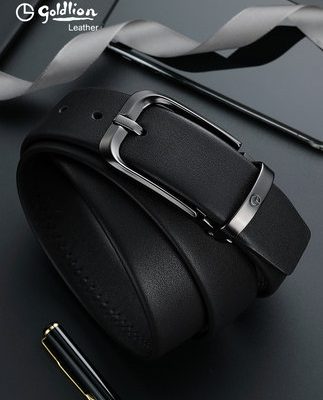 Thắt lưng Goldlion thắt lưng nam 2022 da thật của nam giới thắt lưng thắt lưng quần tây thắt lưng nam mặt ngoài khóa đầu khóa da bò