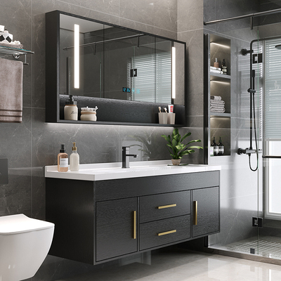 Tủ phòng tắm thông minh Kết hợp Gốm một bồn rửa Nhà vệ sinh tối giản hiện đại Bồn rửa mặt Bộ phòng tắm hồ bơi