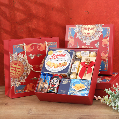 Hộp kẹo phong cách Trung Quốc Kẹo cưới Món quà có đường Món quà tặng đám cưới thiết thực Bộ quà cưới