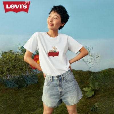 Bộ sưu tập Levi's® x SooyaStudio Áo phông ngắn tay hoạt hình mới dành cho nữ mùa hè A4340