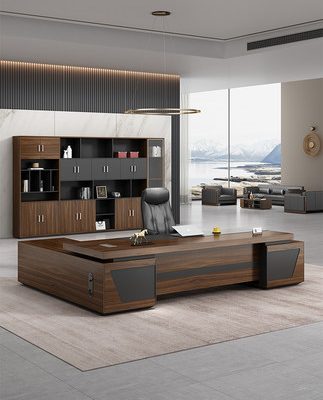 Quả óc chó Đơn giản Hiện đại Bầu không khí Ông chủ Bàn làm việc Nội thất Văn phòng Bàn điều hành Tổng giám đốc Tổng giám đốc Chủ tịch Giám sát Bàn và ghế Kết hợp